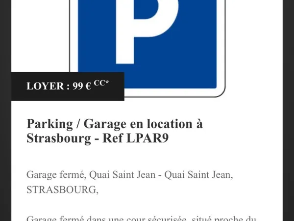 Loue parking 9m²