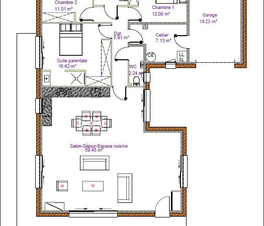 Maison à construire - 120 m² sur terrain de 607 m²