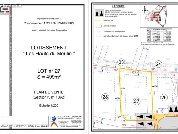 Terrain à bâtir cazouls les beziers