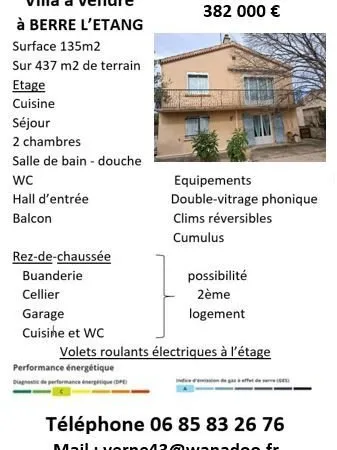 Maison Vente Berre-l'Étang 5p 135m² 382000€