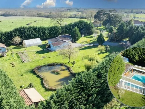 Domaine Plain-Pieds Avec Villa - 2 Studios - 2 Garage et Mare