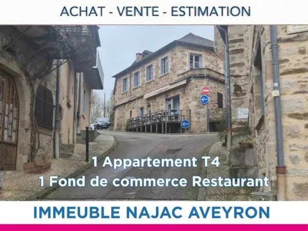 NAJAC : IMMEUBLE MIXTE - T4 et LOCAL COMMERCIAL