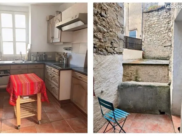 Maison de village pierre 112 m2 - Azillanet