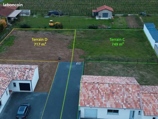 2 Terrains de 717m² et 749m²
