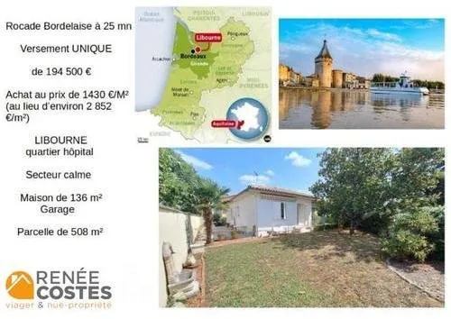 Vente en nue propriété - H80 ans - LIBOURNE (33500)