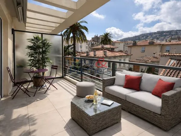 Nice Libération , 3 pièces DERNIER ETAGE au calme absolu ,