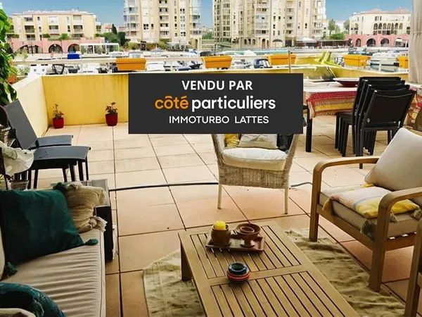 MONTPELLIER LATTES PORT ARIANE APPARTEMENT RENOVE 3 PIECES 71m2 TERRASSE PARKING