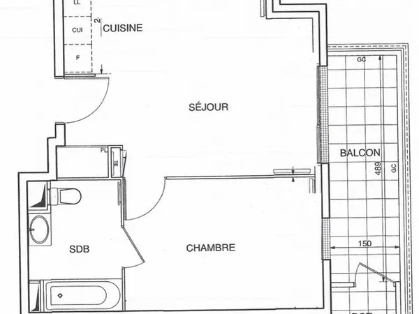 Appartement 2 Pièces 41 m² avec balcon plein sud dans immeuble récent
