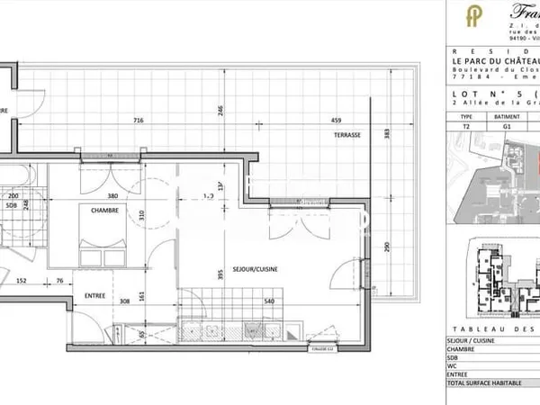 Appartement 2 pièces 51 m²