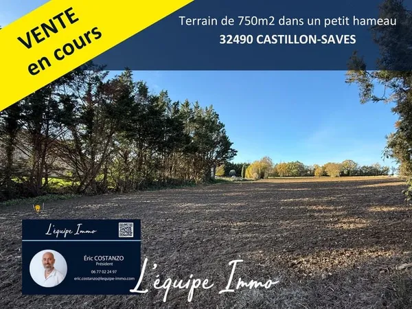 Terrain de 750m2 avec viabilisation en bordure
