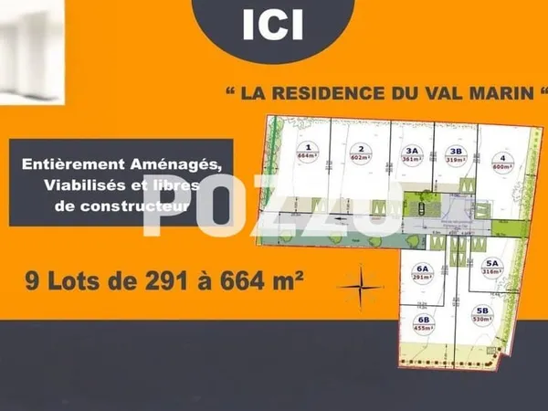 Terrain à bâtir de 664 m2 à Bricqueville Sur Mer