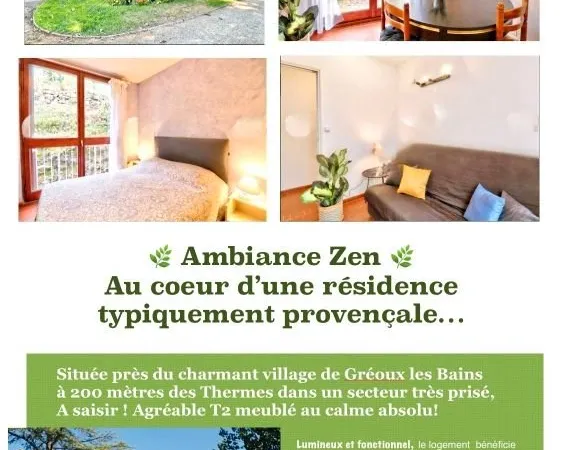 Rare T2 au calme à 200 mètres des thermes