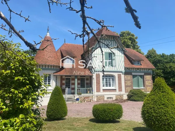 Manoir anglo-normand dans parc de 2,6Ha avec étang