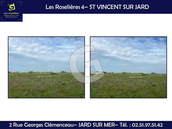 TERRAIN VIABILISÉ - 369 m² - A VENDRE - SAINT VINCENT SUR JARD