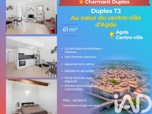 Appartement 3 pièces 61 m²