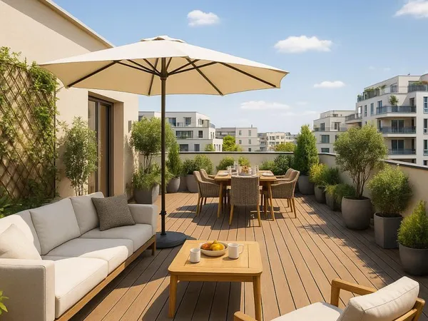 NANTERRE-VILLE ** DERNIER ÉTAGE - Magnifique 4 pièces avec GRANDE TERRASSE - au pied du RER A