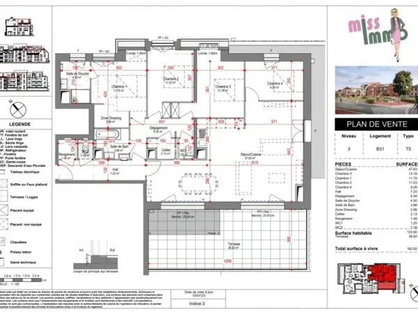 Appartement 5 pièces 124 m²