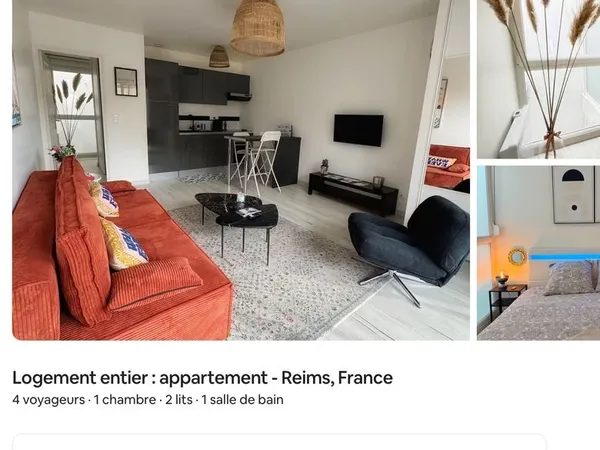 Appartement Reims Hyper Centre - Idéal AirBnb - Calme et revenu immédiat