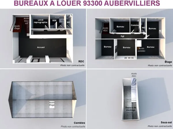 Bureaux Aubervilliers 2 pièce(s) 144.50 m2