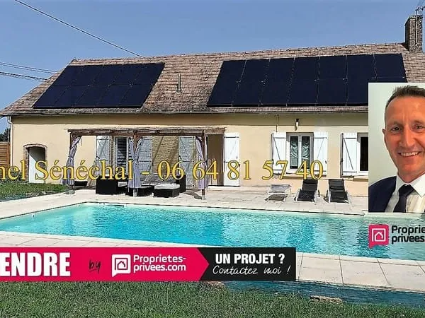 Longère de plain - pied rénovée 7 pièces de 126 m2 avec sa piscine et son superbe terrain extérieur 