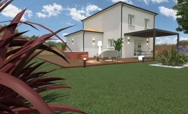 Maison à étage avec garage de 15m² à Biscarro...