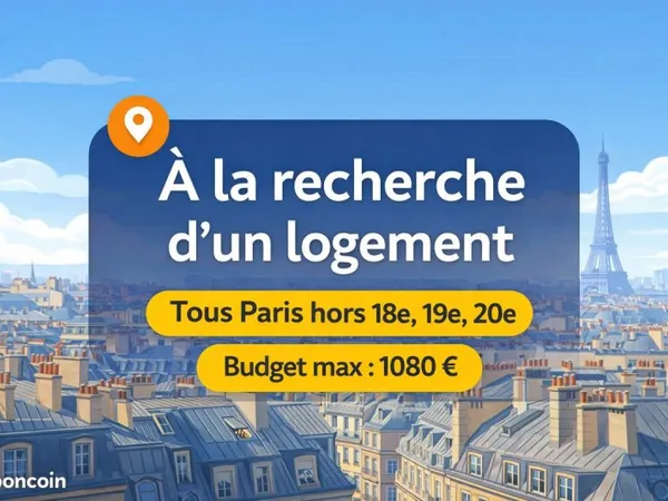 Étudiant recherche T1 bis (coin nuit) / T2 à Paris (dossier solide)