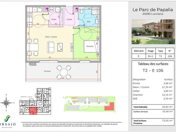Programme Neuf - Appartements avec terrasse - Le Parc Papalia Lucciana