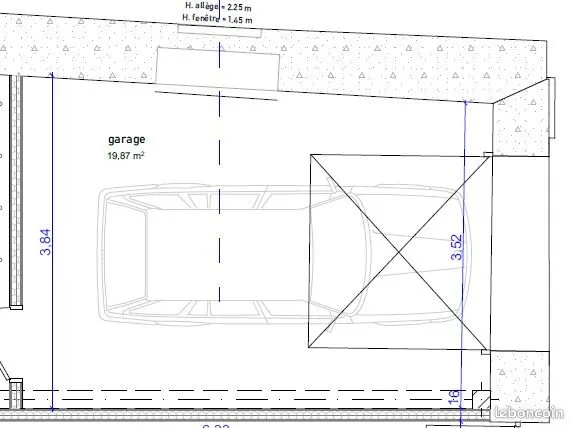 Garage 20m² - portail électrique