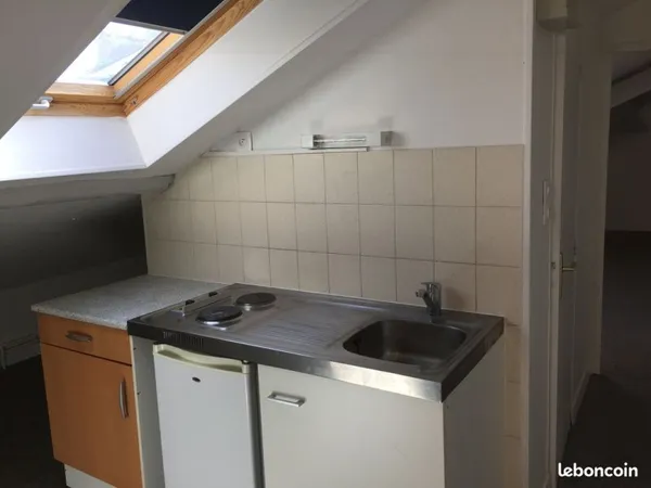 Studio Mansardé avec coin kitchenette séparée (superficie au sol 26.68 m²)