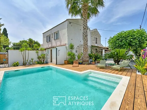 Maison de caractère en pierres avec piscine et jardin