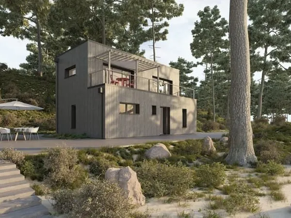 Projet de construction d'une maison bois de 100 m² avec terrain à L'HOTELLERIE-DE-FLEE (49)