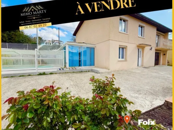 Maison familiale T5, 145m2 habitables sur 672m2 de terrain clos et arboré avec piscine couverte chau