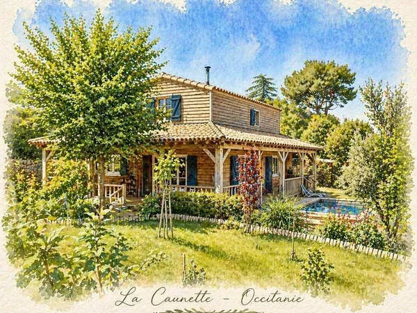 LA CAUNETTE - HAMMEAU DE BABIO - MAISON CONTEMPORAINE D'EXCEPTION AVEC PISCINE - ENVIRONNEMENT NATUR