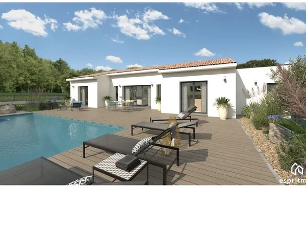 Terrain avec piscine et projet de villa sur les hauteurs de Martigues