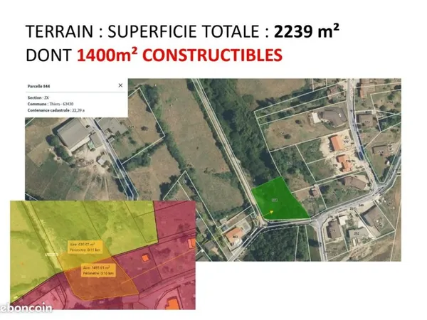 Terrain constructible bas de Thiers