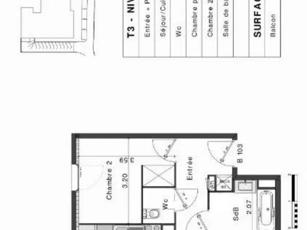 Vente Appartement 3 pièces
