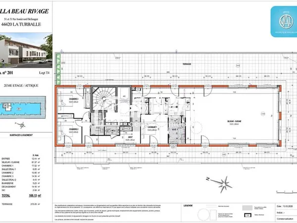 Appartement170m² en Rooftop , vue mer , proche du port, 215m² de terrasse panoramique.