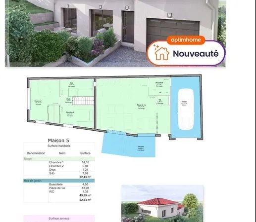 TERRAIN DE 358m² A PONT-DU-CHÂTEAU AVEC PROJET DE CONSTRUCTION