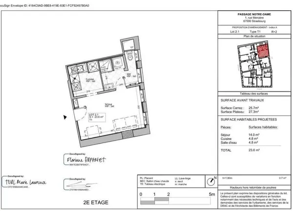 Studio 1 pièce 23 m²