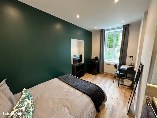 Chambre avec WC et salle de bains privatifs dans colocation premium - Au pied de la gare