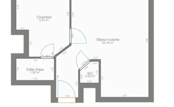 Appartement 2 pièces 31 m²
