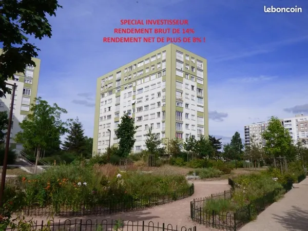 Appartement T3 vendu loué de 56,47m2 avec cave et garage box à Orléans la Source