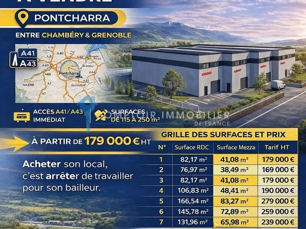 LOCAUX D'ACTIVITÉS NEUFS PONTCHARRA (38) - DEVENEZ PROPRIE
