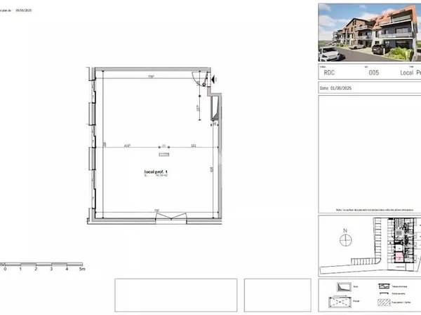 Local 1 pièce 47 m²
