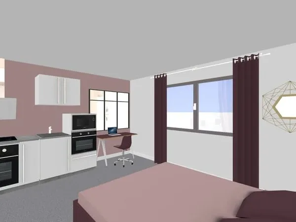 Studio 1 pièce 24 m²
