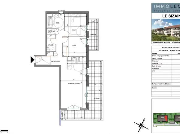 Appartement NEUF T3 au premier étage - Thonon, Le Sizain