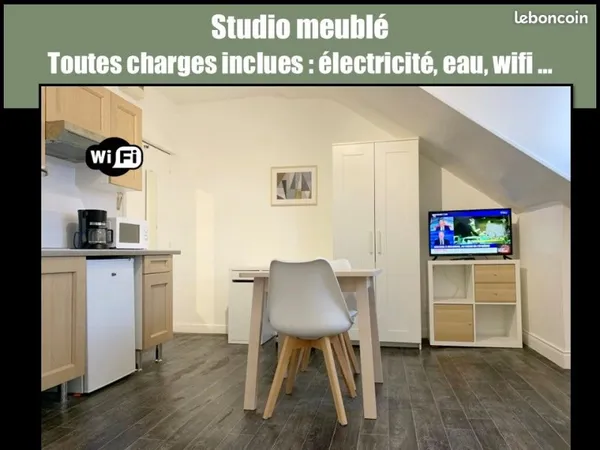 Studio meublé charges inclues (élec, eau, WIFI...)
