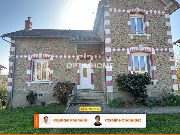 Charmante maison des années 30 de 106m2 habitable avec grand jardin clos à CHATEAUPONSAC (87)