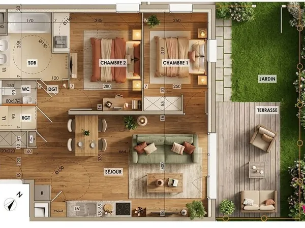 VIVEZ EN REZ-DE-JARDIN AU C?UR D'EXCENEVEX ? APPARTEMENT T3 NEUF AVEC TERRASSE & JARDIN PRIVATIF