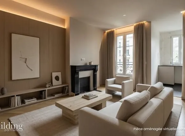 À vendre - Levallois-Perret Mairie - Appartement 3 pièces rénové avec charme de l'ancien de 45.21m²